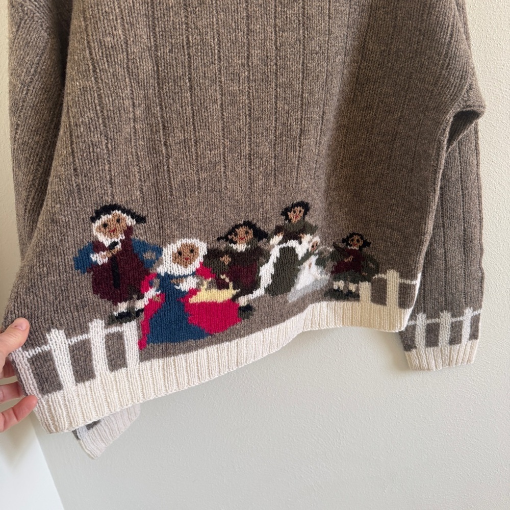 Vintage Folk Art 100% Lambswool Cardigan Sweater Sample New Without Tags L - Picture 6 of 9